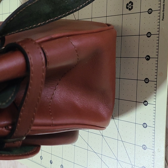 Vintage GERPA Real Brown Leather Purse Satchel Handbag Crossbody - Picture 12 of 15